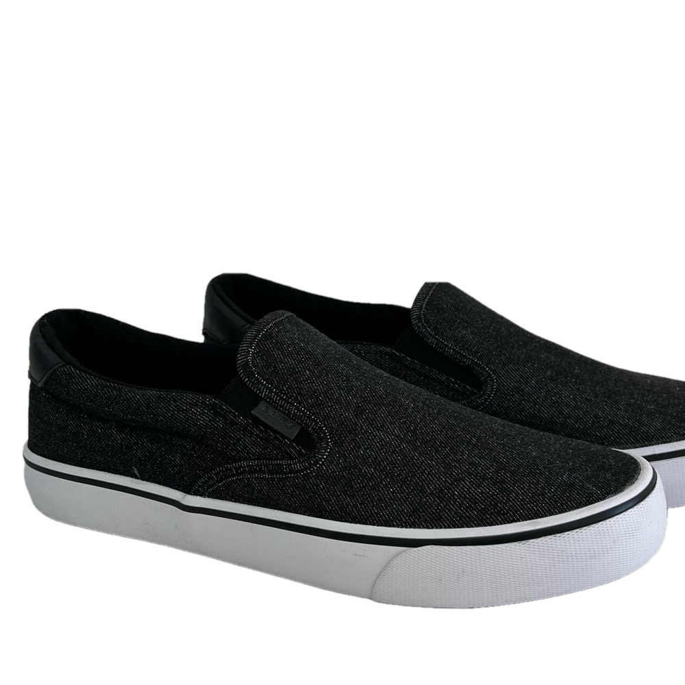 Lugz Men's Sammy Canvas Slip-on Sneaker 10 Blackish Tennis Shoe White Rubber - Picture 2 of 7
